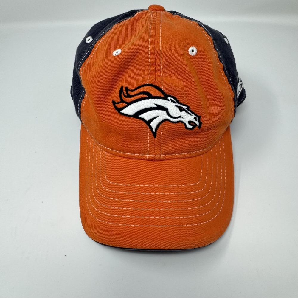 Denver Broncos Hat Cap Fitted Mens One Size Orange Navy NFL Football Reebok